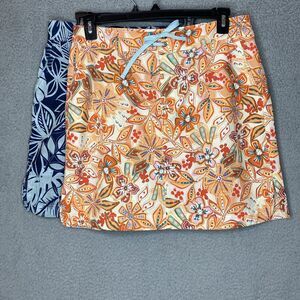 Lot of 2 Rip Skirt Womens  Large Floral Beach Resort Coastal Lightweight